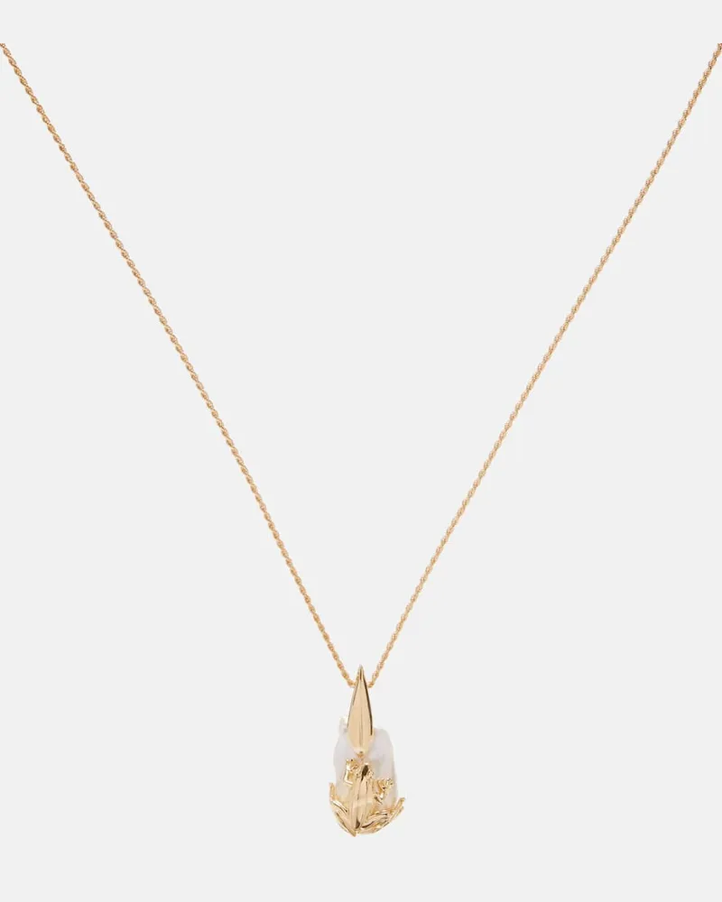 Bottega Veneta Verzierte Halskette Rana, 18kt vergoldet Gold