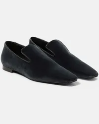 Totême Loafers The Venetian aus Veloursleder Grau