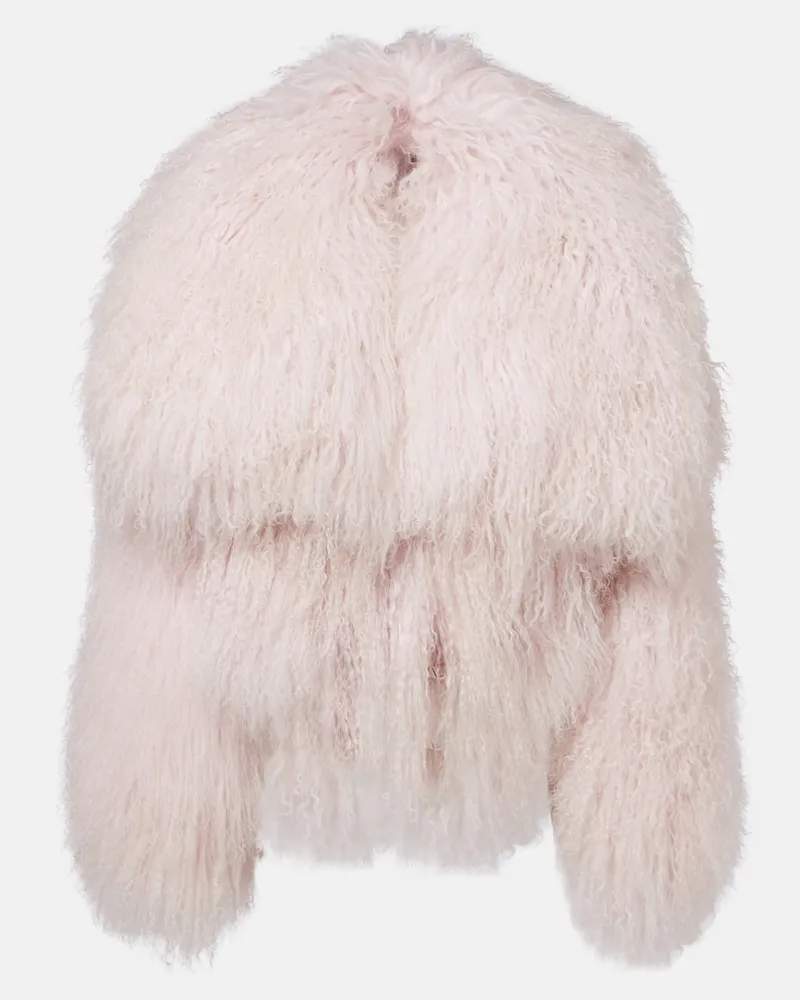 ATTICO Lederjacke aus Shearling Rosa