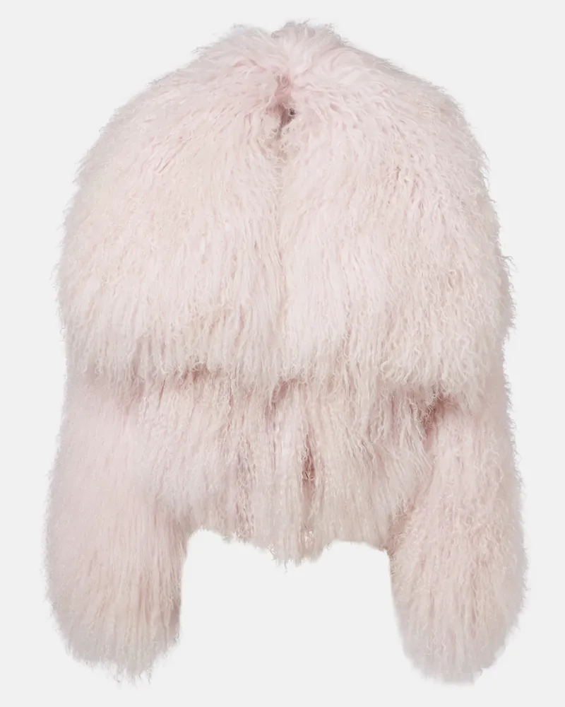 ATTICO Lederjacke aus Shearling Rosa