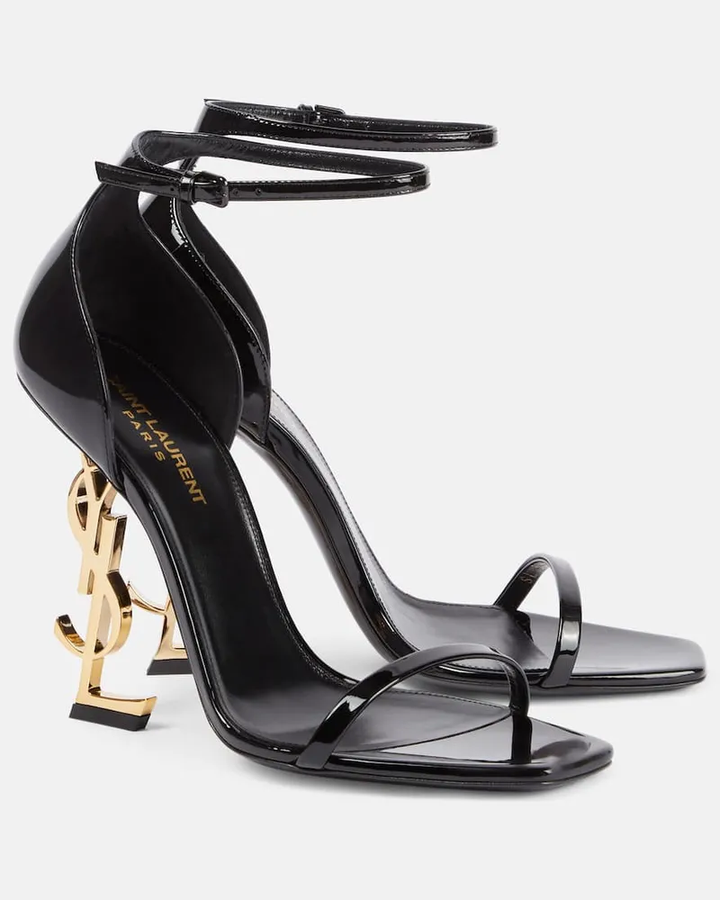Saint Laurent Sandalen Opyum aus Lackleder Schwarz