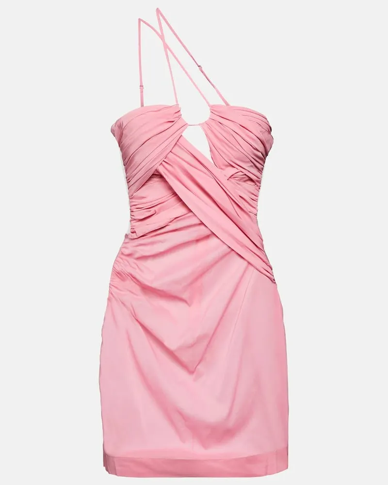 Nensi Dojaka Minikleid aus einem Seidengemisch Rosa