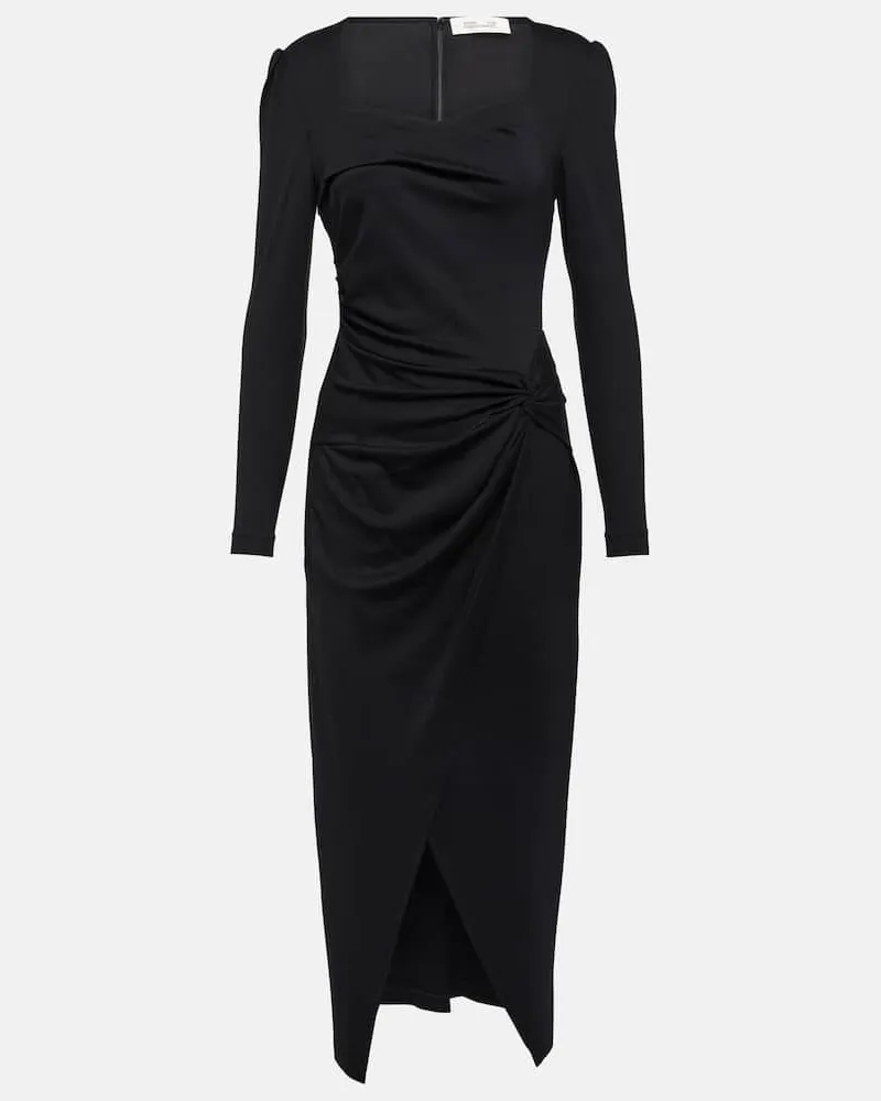 Diane von Furstenberg Midikleid Hughie aus Jersey Schwarz