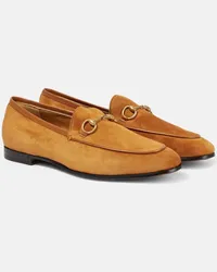 Gucci Loafers Jordaan aus Veloursleder Weiss