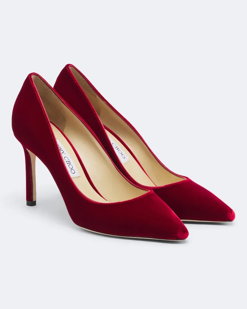 Jimmy Choo Pumps Romy aus Samt Rot