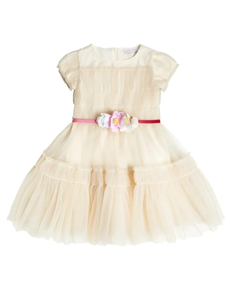 Monnalisa Kleid Abito Party Time aus Tüll Beige