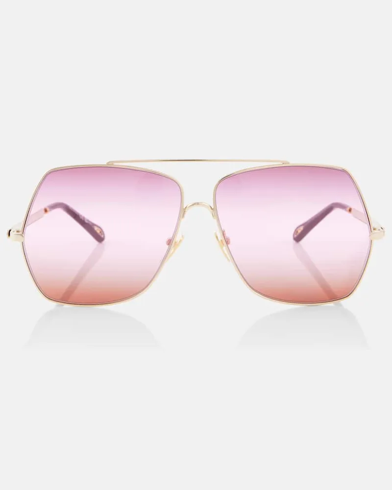 Chloé Chloé Eckige Sonnenbrille Aly Rot