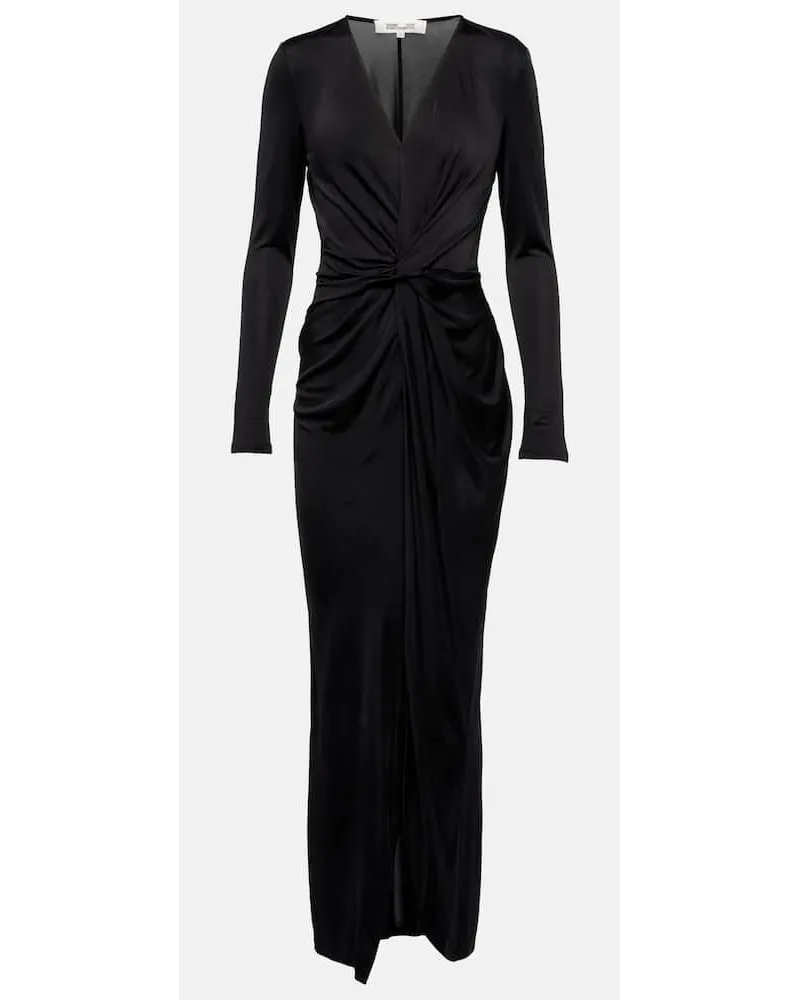 Diane von Furstenberg Midikleid Mira aus Jersey Schwarz