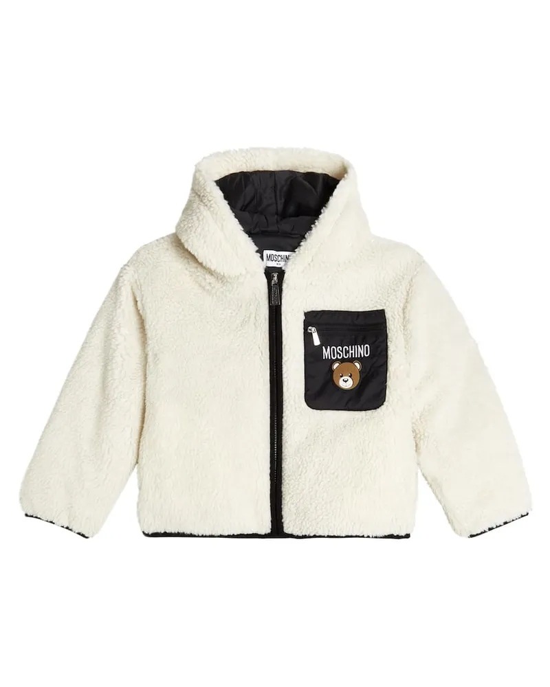 Moschino Jacke aus Teddyfleece Weiß