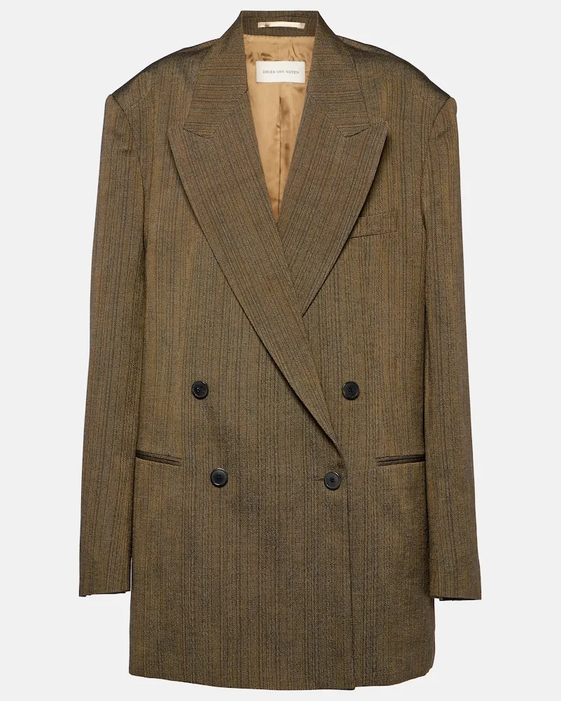 Dries van Noten Blazer aus einem Baumwollgemisch Neutral