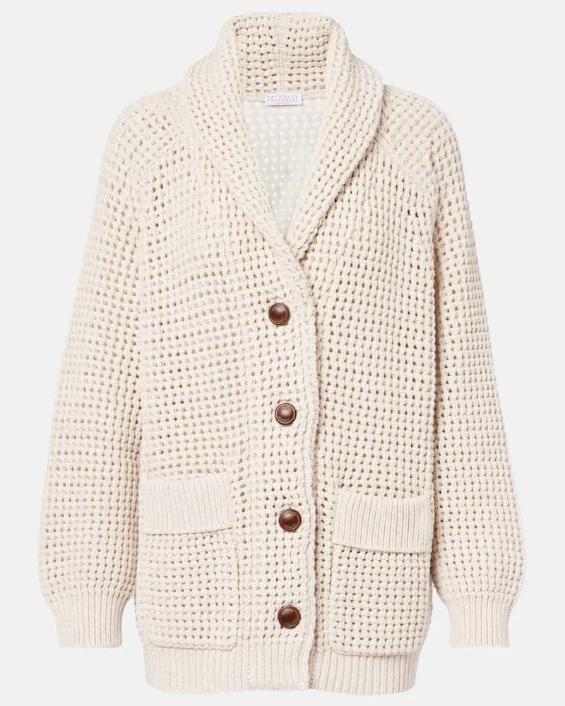 Brunello Cucinelli Cardigan aus einem Baumwollgemisch Beige