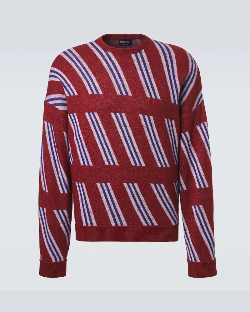 Giorgio Armani Archivio Pullover aus Wolle, Kaschmir und Seide Rot