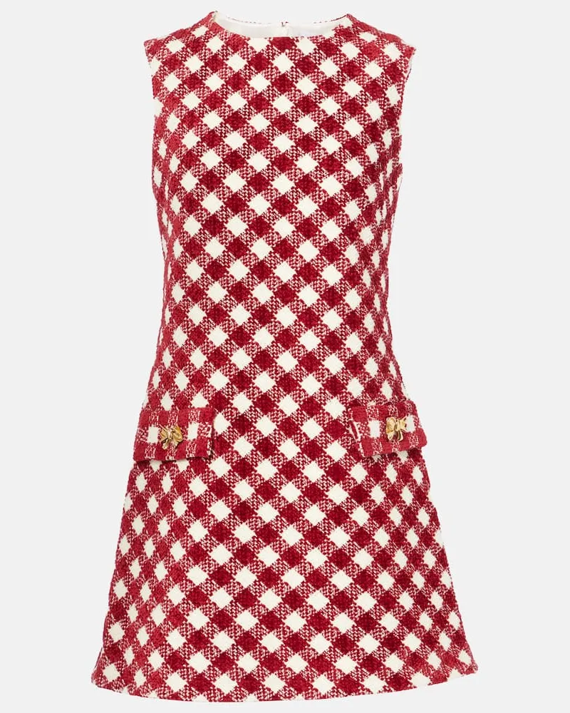 Oscar de la Renta Minikleid aus Tweed Rot
