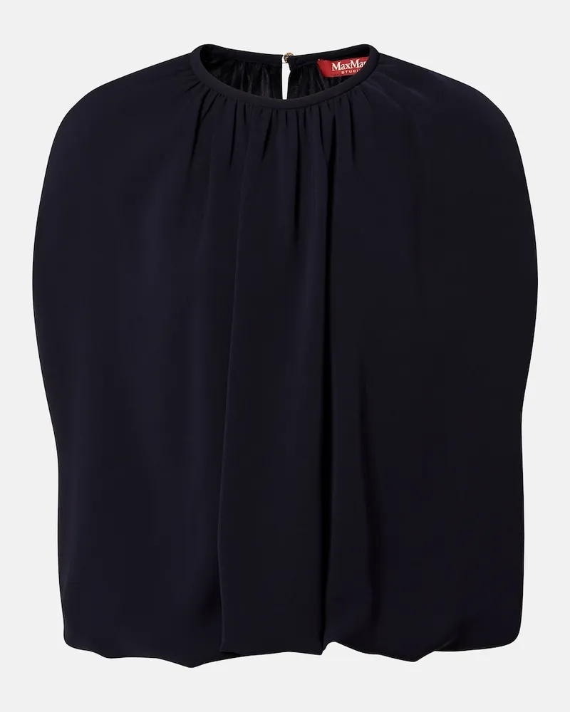 Max Mara Top Elegante aus Cady Blau