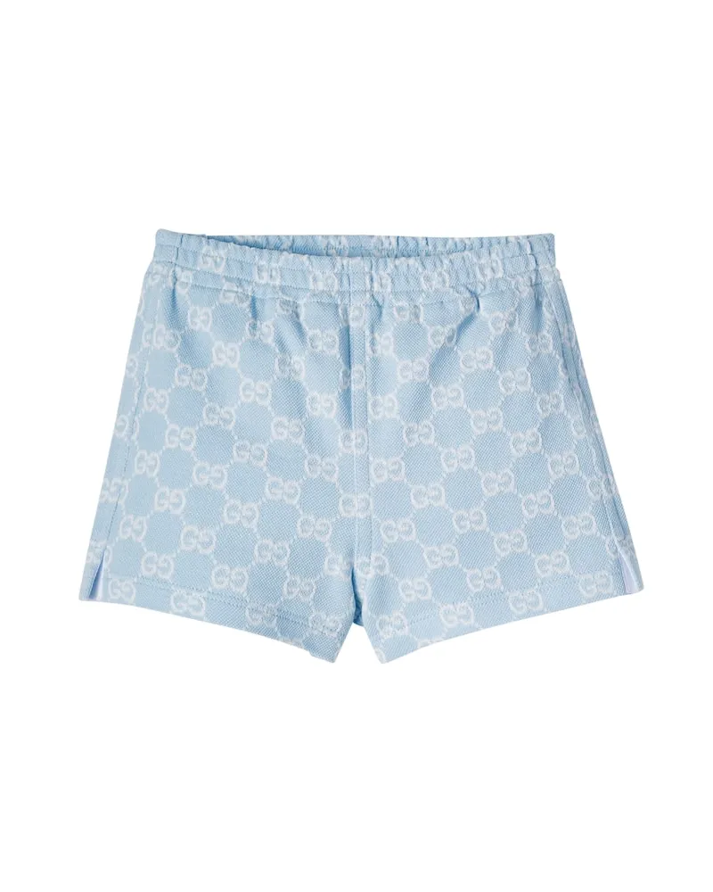 Gucci Baby Shorts GG aus Baumwoll-Piqué Blau