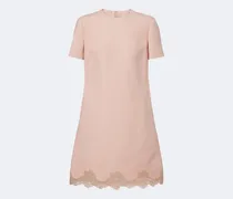 Minikleid aus Wolle und Seide mit Spitze