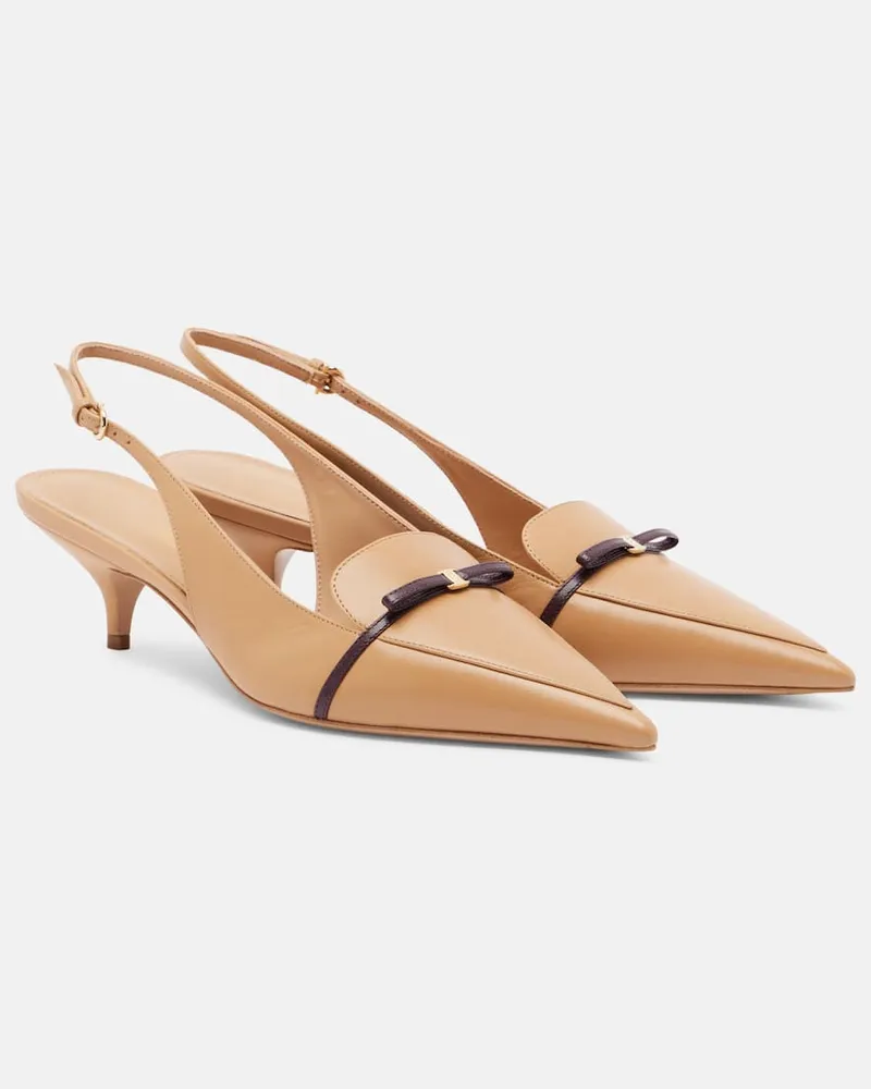 Ferragamo Slingback-Pumps aus Leder Beige