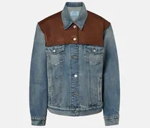 Jeansjacke mit Leder