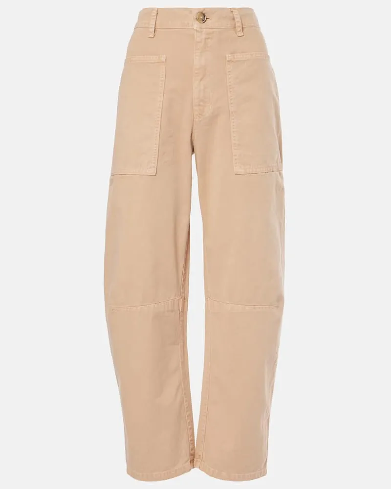 Velvet Cargohose Brylie aus Baumwoll-Twill Beige