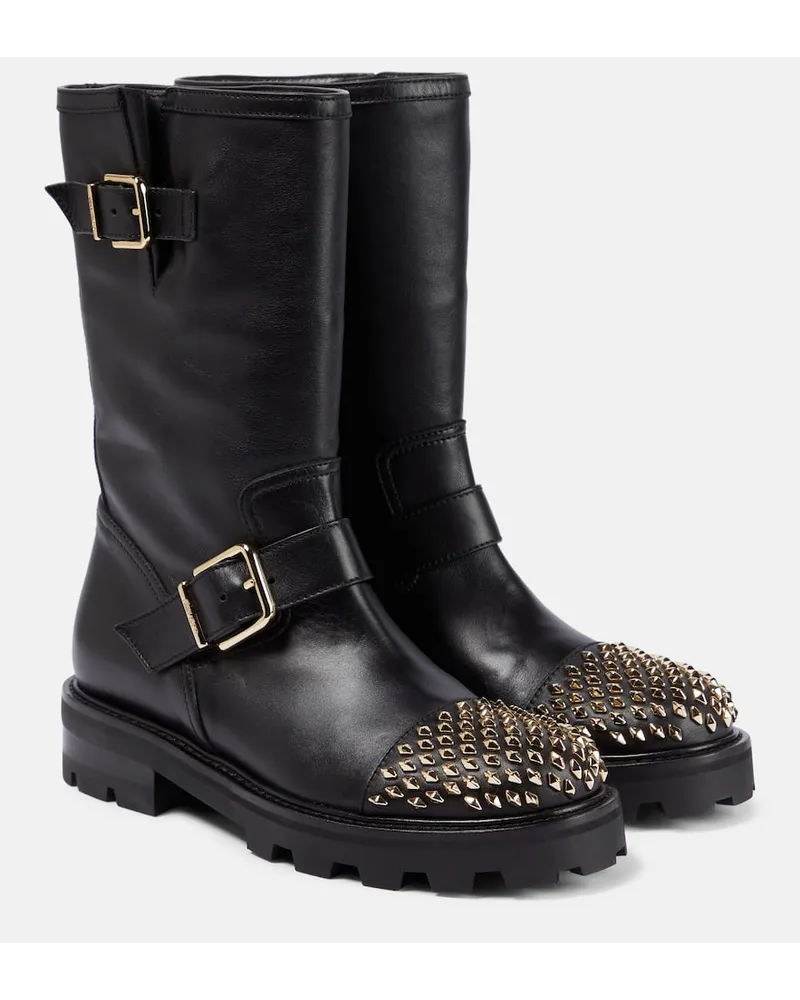 Jimmy Choo Stiefel Biker II aus Leder Schwarz