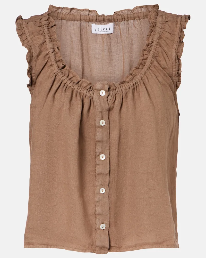 Velvet Top Tana aus Leinen Braun