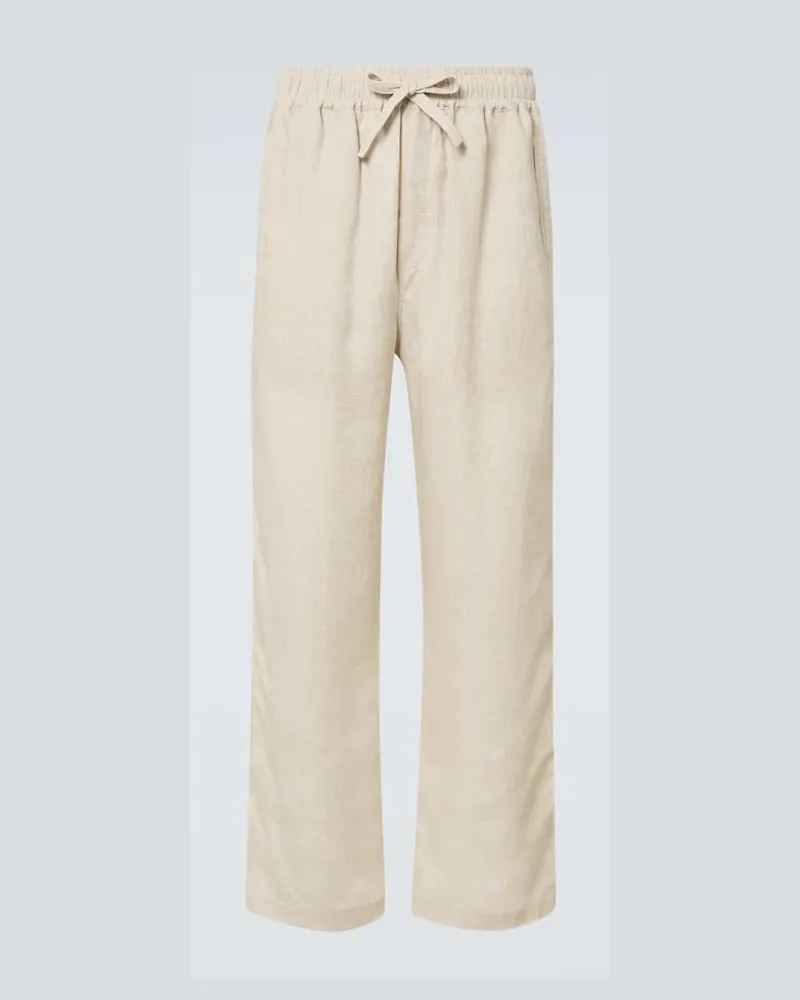 SAMAN AMEL Weite Hose aus Leinen Beige