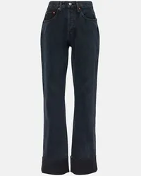 RE/DONE High-Rise Straight Jeans Blau