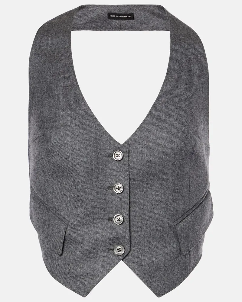 Tom Ford Weste aus Woll-Twill Grau