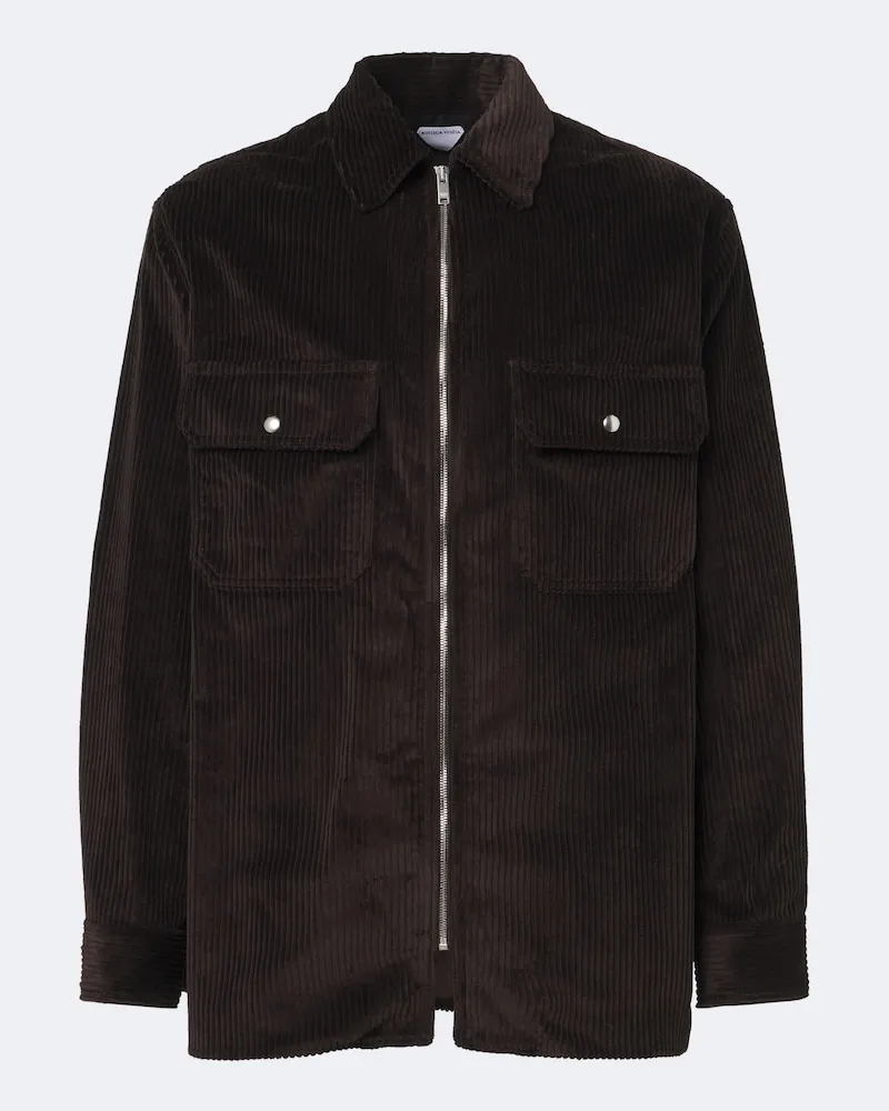 Bottega Veneta Overshirt aus Baumwoll-Cord Braun