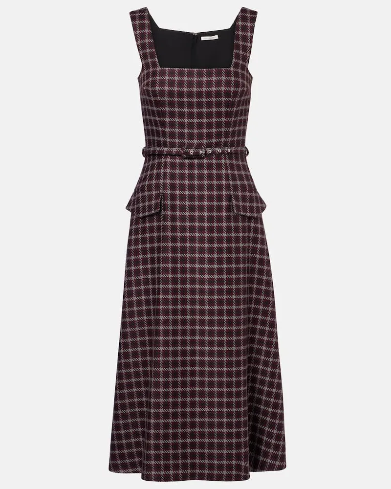 EMILIA WICKSTEAD Midikleid Petra aus einem Wollgemisch Burgund