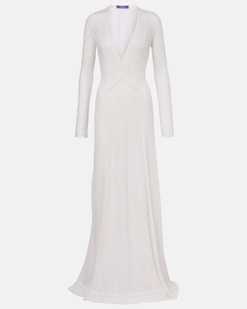 Ralph Lauren Robe aus Seide und Kaschmir Weiß