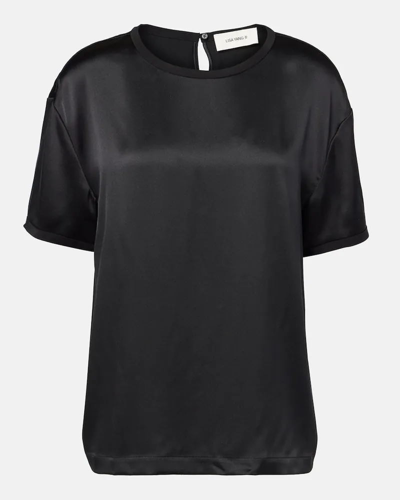 Lisa Yang T-Shirt aus Seide Blau