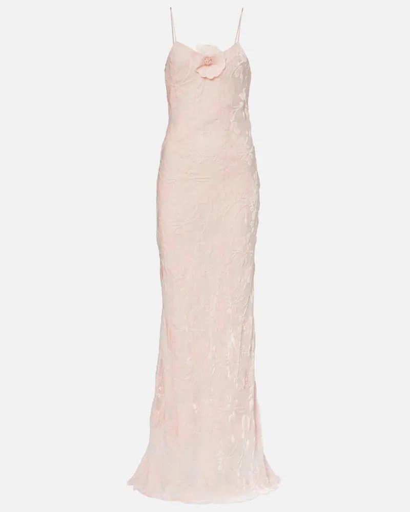 Rodarte Slipdress aus Samt Rosa