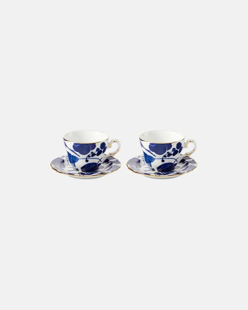 La DoubleJ Set Mama Wildbird Blu aus zwei Teetassen Blau