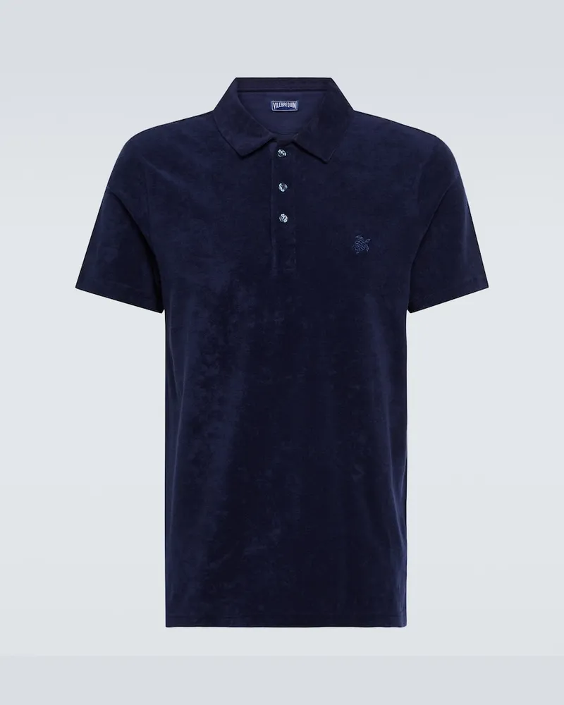 Vilebrequin Polohemd Phoenix aus Frottee Blau
