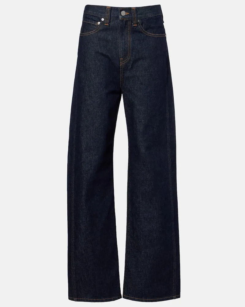 KHAITE High-Rise Wide-Leg Jeans Benson Blau