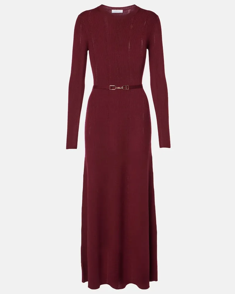 Gabriela Hearst Midikleid Imagene aus Wolle Burgund