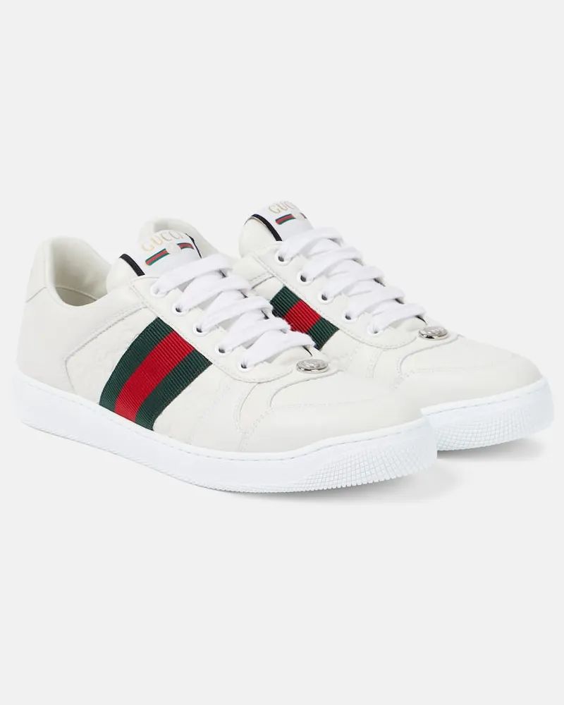 Gucci Sneakers Screener mit Leder Weiß