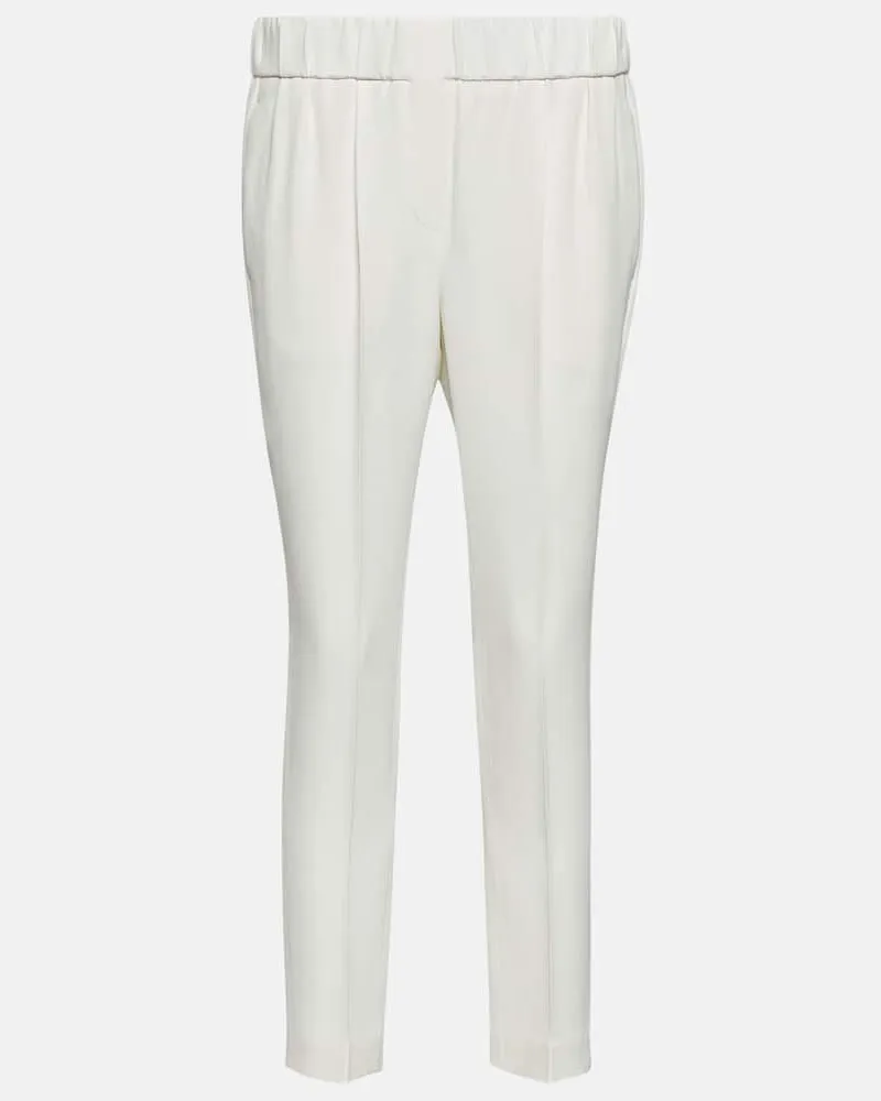 Brunello Cucinelli Hose aus Crêpe Weiß