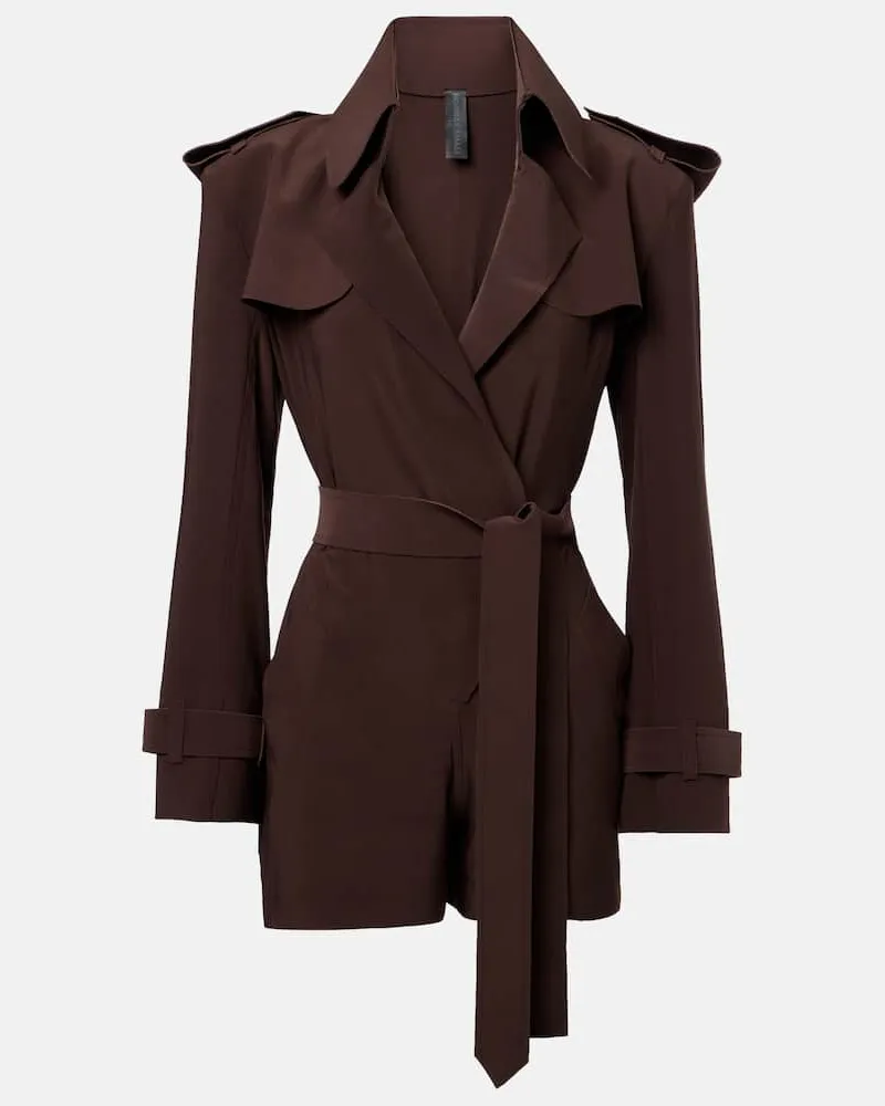 Norma Kamali Playsuit aus Jersey Braun