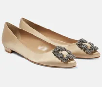 Ballerinas Hangisi aus Satin mit Kristallen