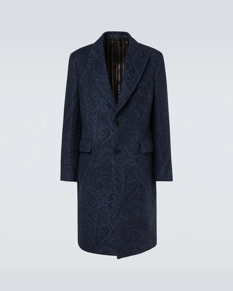 Etro Mantel aus Wolle und Kaschmir Blau