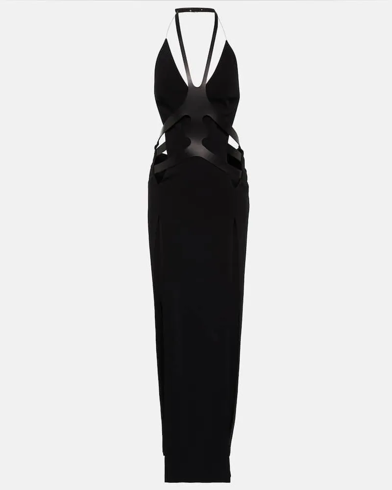 Dion Lee Robe mit Leder Schwarz