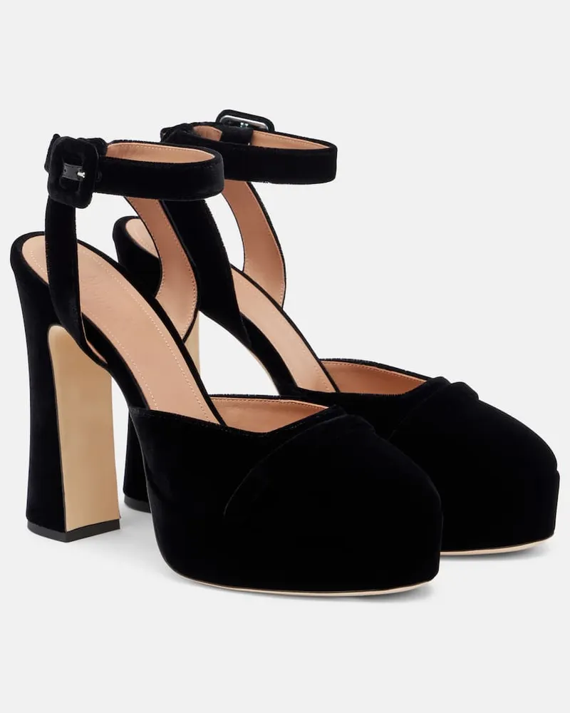 Malone Souliers Plateau-Pumps Mora 125 aus Samt Schwarz