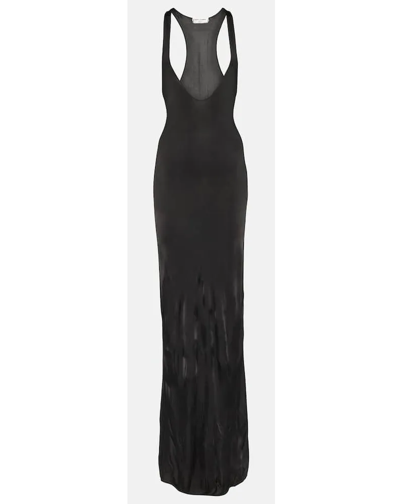 Saint Laurent Maxikleid Schwarz