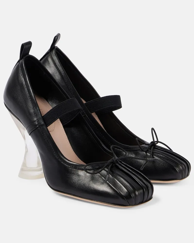 Simone Rocha Pumps Ballerina aus Leder Schwarz