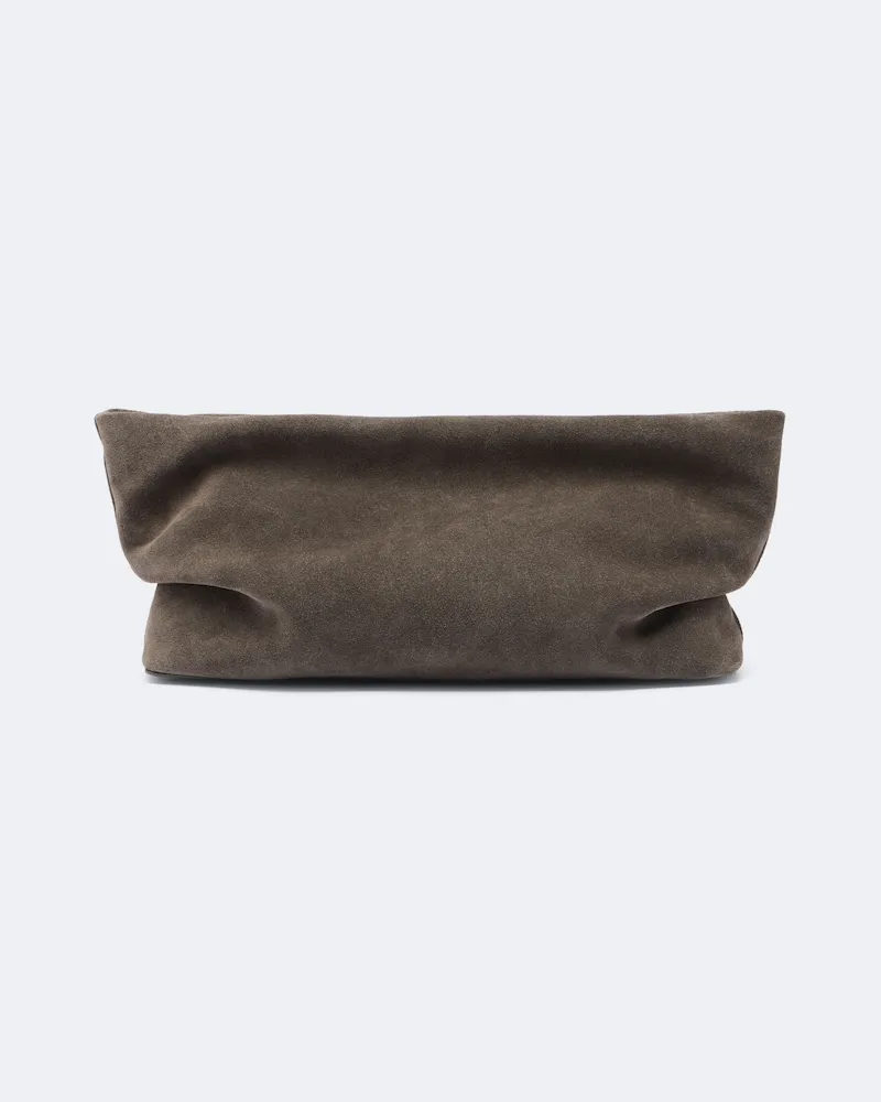 Aesther Ekme Clutch Nina Mini aus Veloursleder Grau