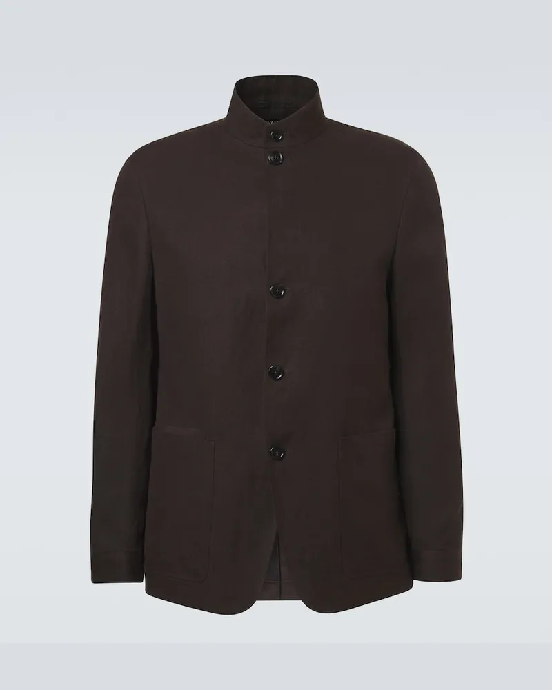 Ermenegildo Zegna Jacke Il Conte aus Leinen Braun