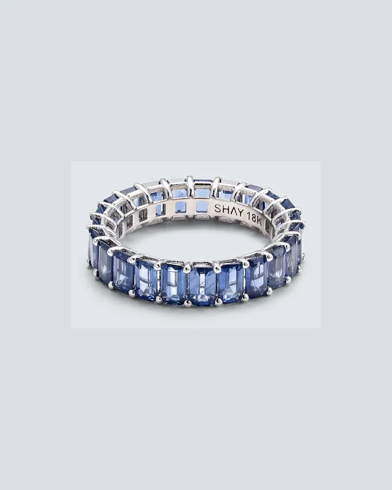 SHAY Ring Eternity aus 18kt Weißgold mit Saphiren Silber
