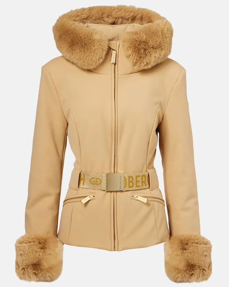 GOLDBERGH Skijacke Prezioso mit Faux Fur Beige